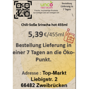 Chili-Soße Sriracha hot 455ml