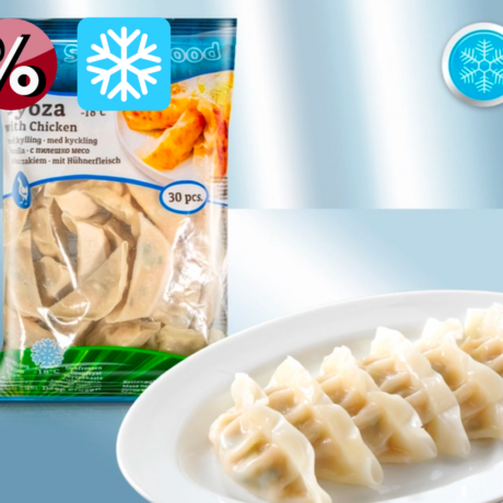 Teigtaschen auf japanische Art "Gyoza", aus Reismehl, mit Hähnchenfleisch und Weißkraut 600 g