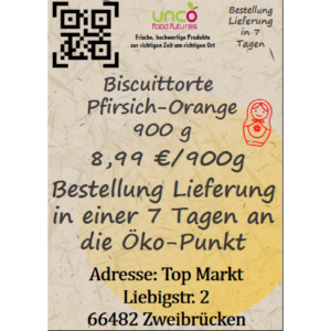 Biscuittorte Pfirsich-Orange 900 g