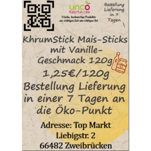 KhrumStick Mais-Sticks mit Vanille-Geschmack 120g