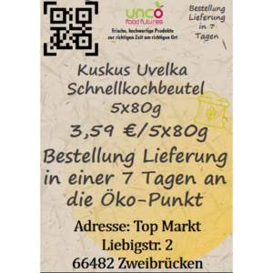 Kuskus Uvelka Schnellkochbeutel 5x80g