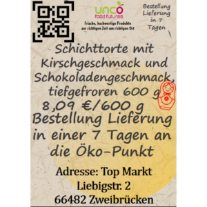 Schichttorte mit Kirschgeschmack und Schokoladengeschmack, tiefgefroren 600 g