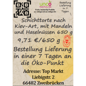 Schichttorte nach Kiev-Art, mit Mandeln und Haselnüssen 650 g